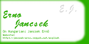 erno jancsek business card